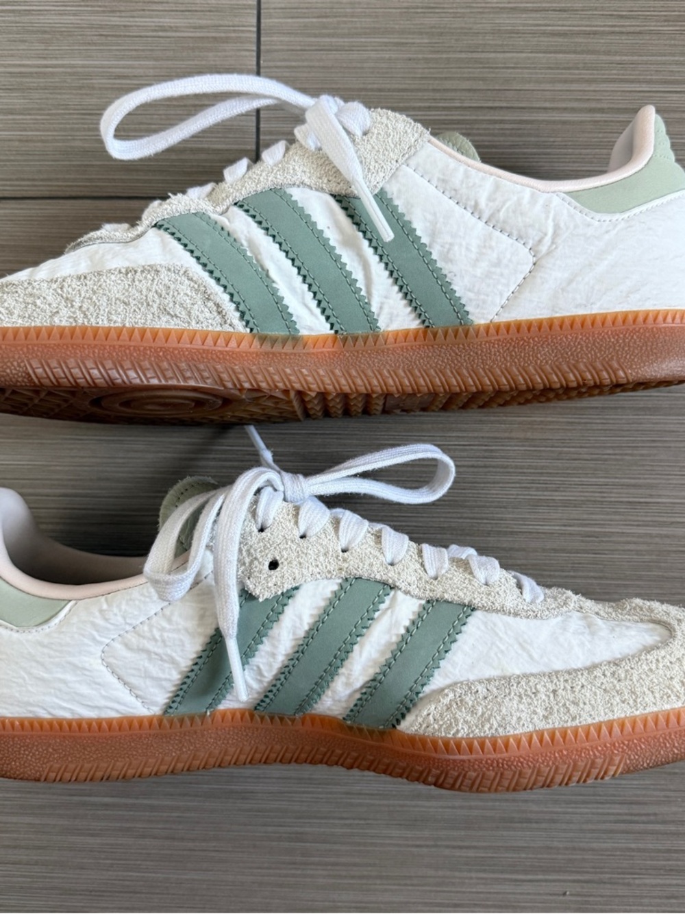 Adidas Samba OG Cloud White/Silver Green/Gum - Picture 5 of 8